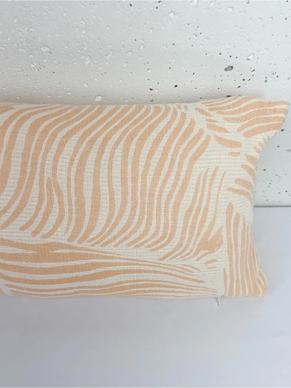Piu Belle Peach Print Lumbar Throw Pillow PiuBella 24”